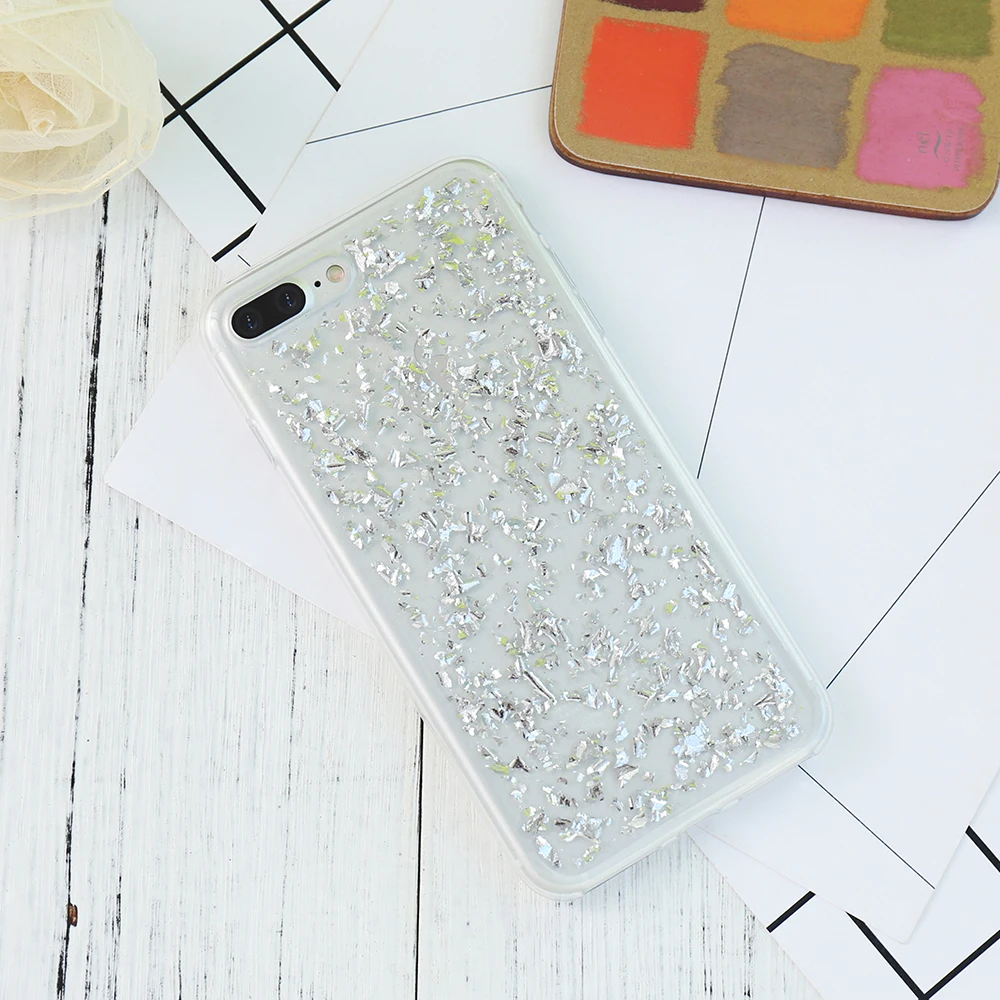 Чехол KISSCASE Bling для iPhone X 6 6S 7 8 Plus мягкий ТПУ чехол 5 5S SE телефона прозрачный Модный