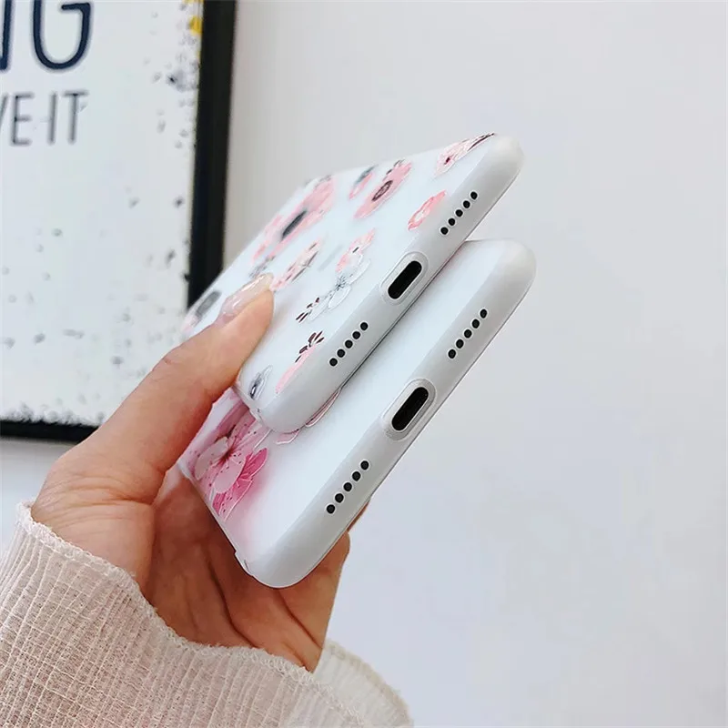 KISSCASE Flower Embossed Case For Xiaomi Redmi Note 5 6 6pro Soft Girly 3D Relief Cover 4X 8 A2 Mix2s |