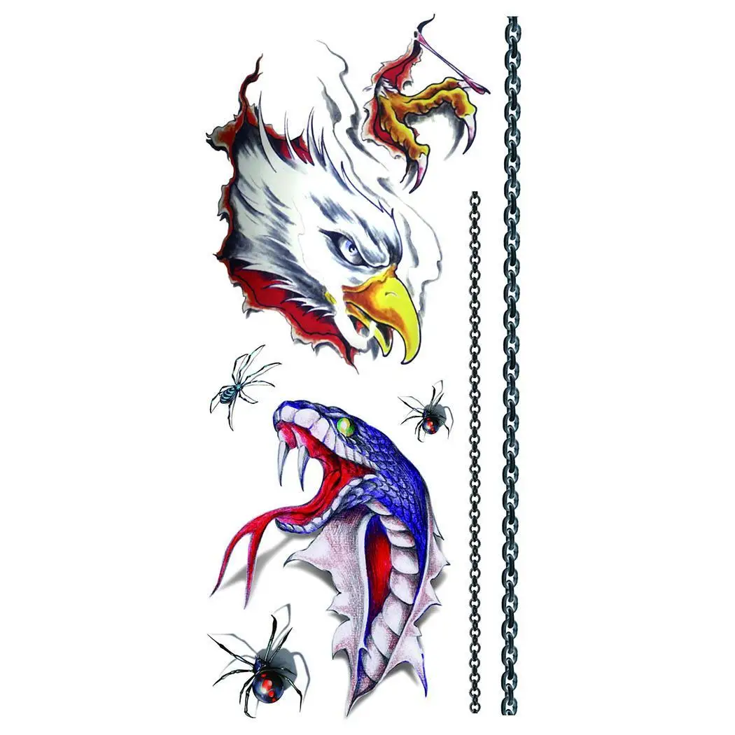 New Teens Guys Men Women Waterproof 3D Animals Tattoo Stickers for Arms Shoulders Chest | Красота и здоровье