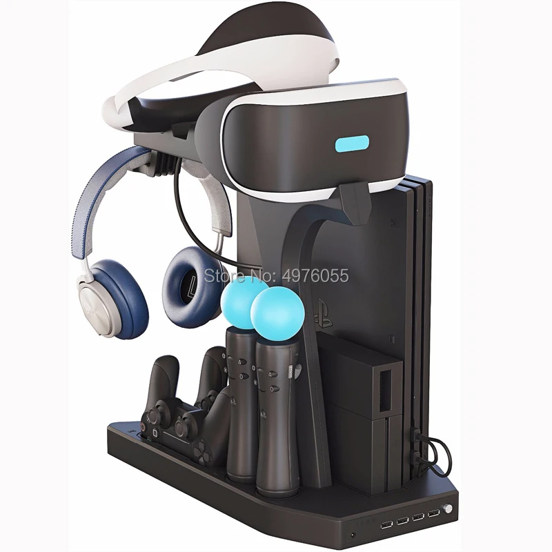 PSVR PS4 Pro Тонкий Стенд для зарядки VR Playstation 4 вертикальная подставка вентилятор