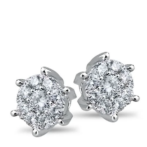 Алмазный 14 K White Gold природных алмазов модные Earrings 1/2 ct|Серьги| |