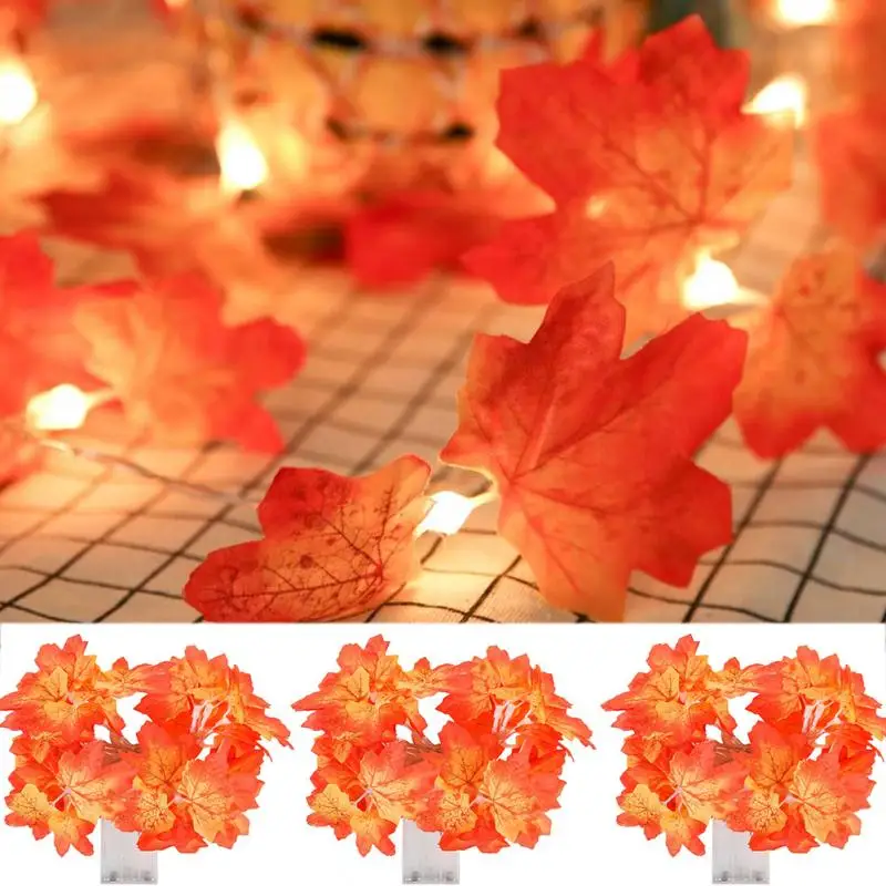 LED String Maple Leaves Fairy Garland Lights Battery Operated Holiday Garden Home Christmas Tree Decoration Lighting | Освещение