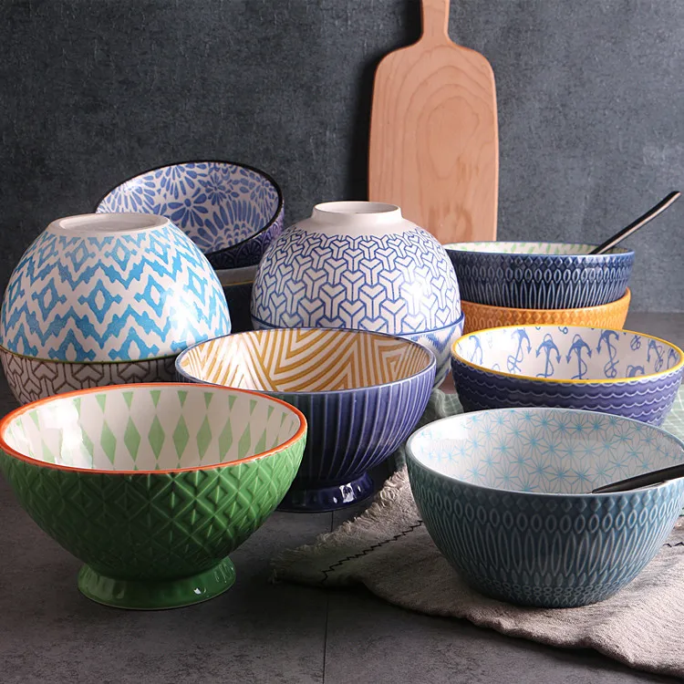 Индивидуальная керамическая миска туба для лапши оригинальное облегчение