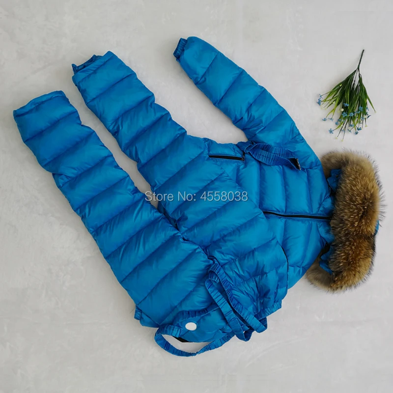 Пуховый костюм для русской зимы очень теплые зимние костюмы детей куртка на