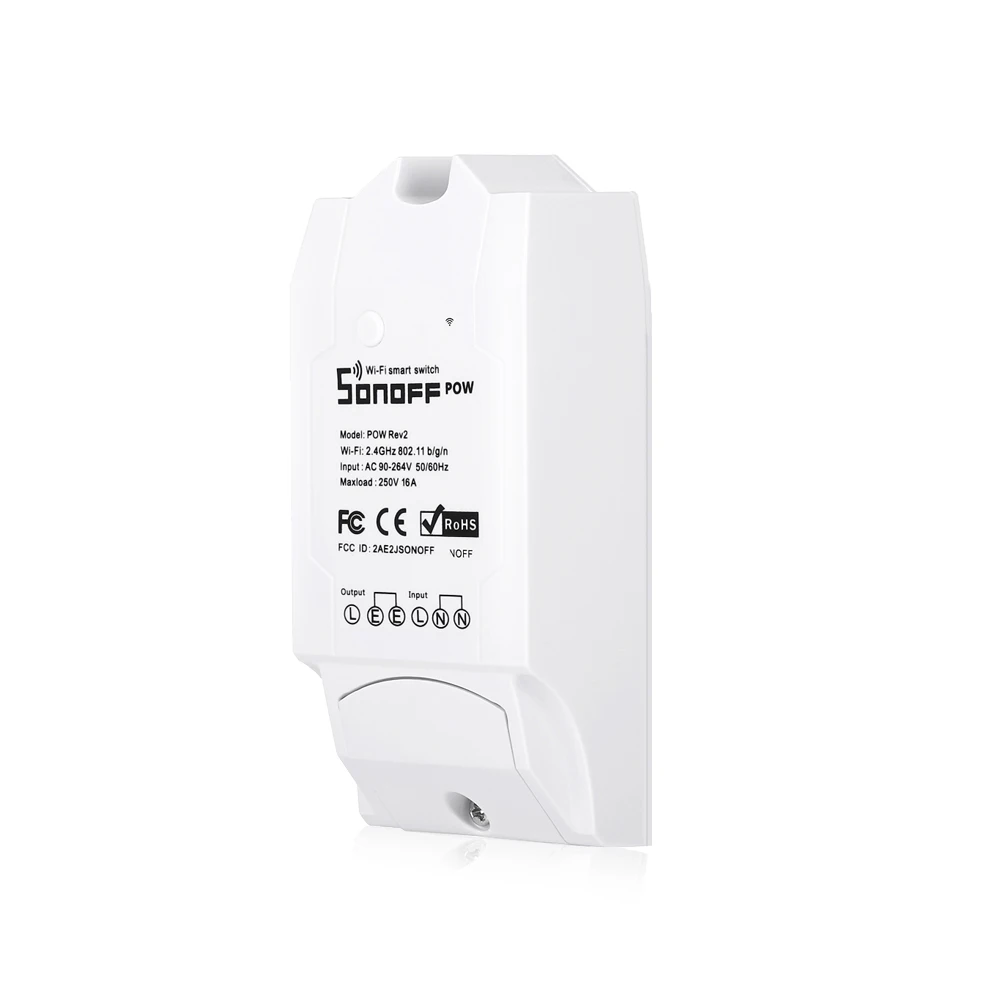 Умный выключатель света SONOFF POW Rev2 16A WiFi контроль заряда батареи приложение