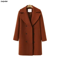 2020 autumn winter fashion women coats casual jackets long sleeve blazer outwear female elegant wool double breasted coat