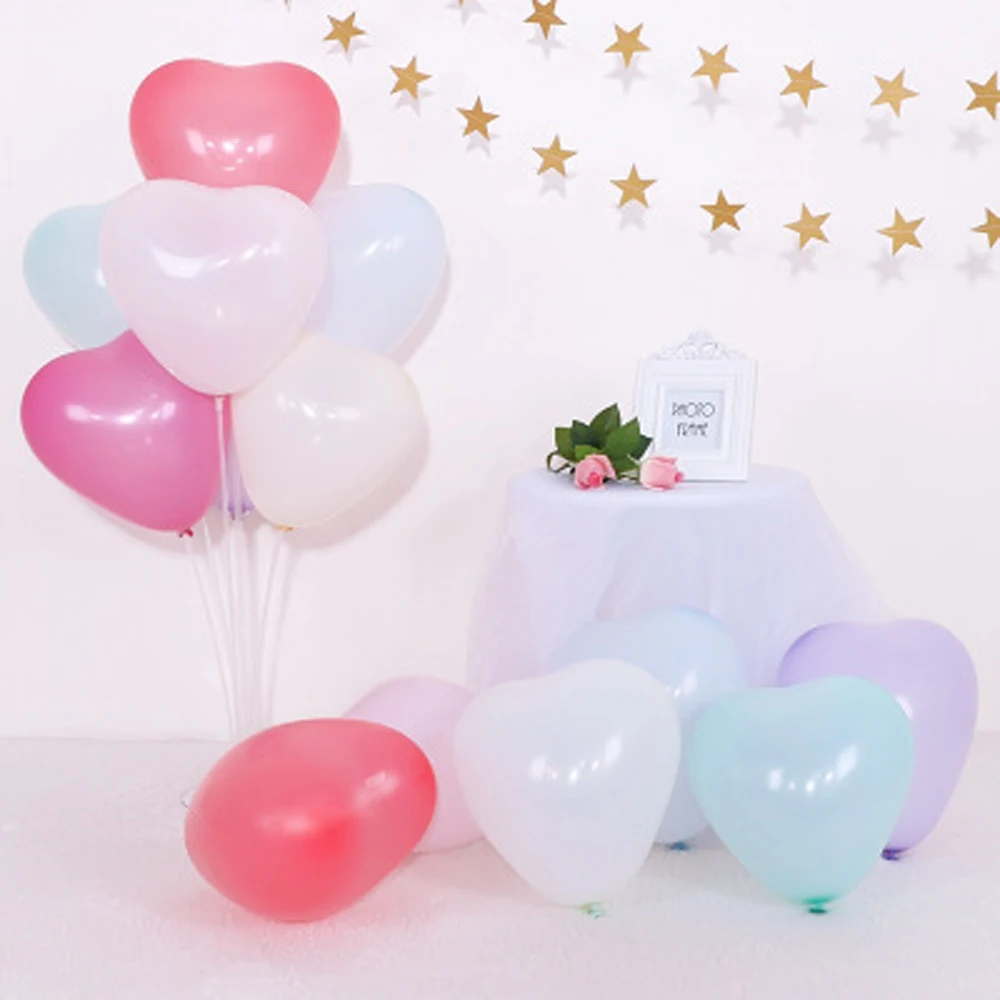 2019 20 шт./лот розовые белые красные латексные воздушные шары в форме сердца