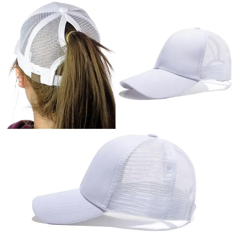 Женская бейсбольная кепка Ponytail Повседневная Спортивная Кепка с сеткой Snapback