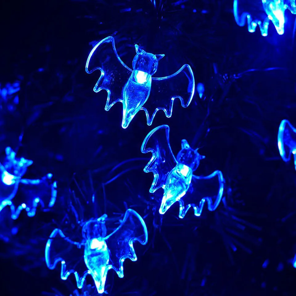 Хэллоуин luces solares weird скелет глаз в форме летучей мыши 10/20/30 светодиодный наружной