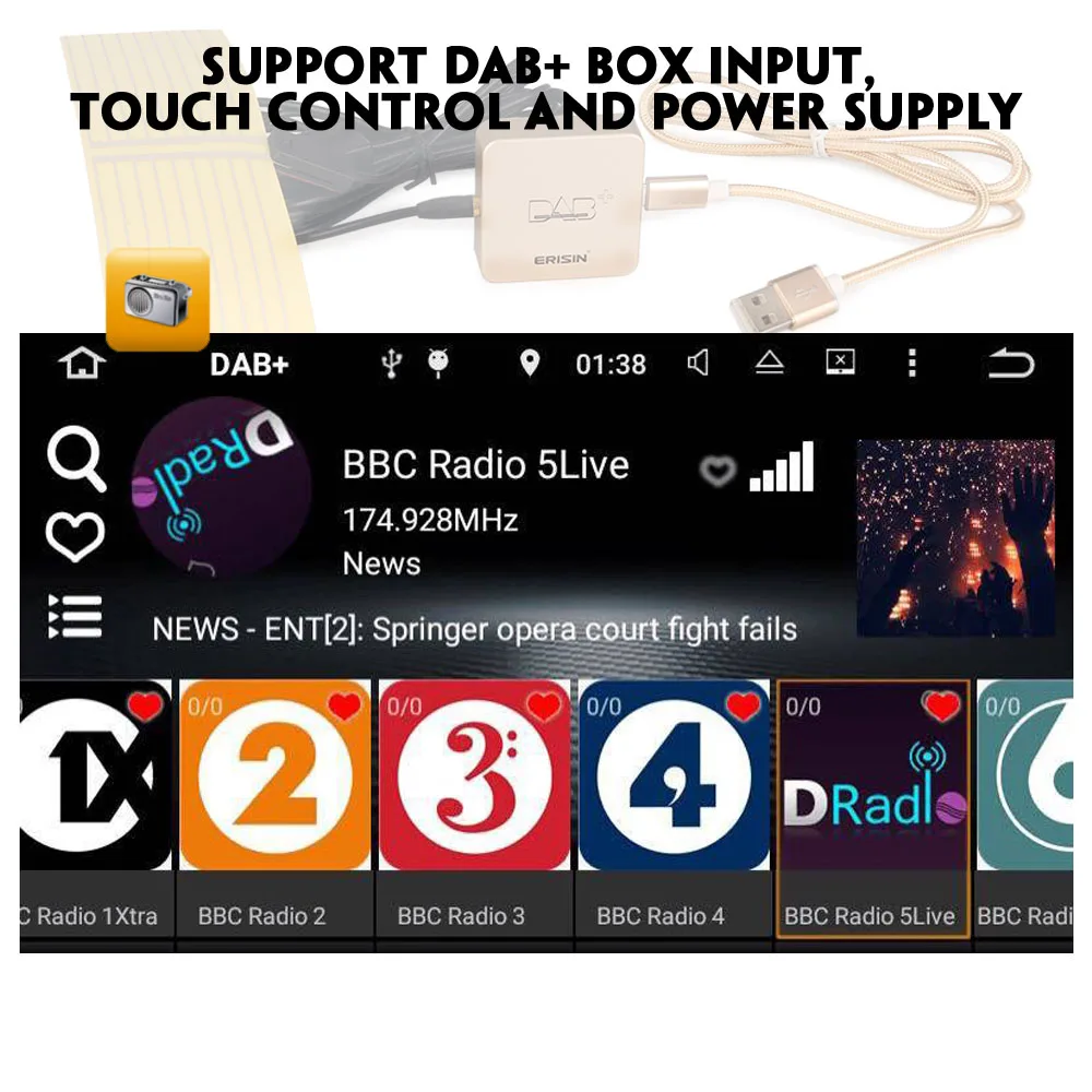 Автомобильный мультимедийный плеер четырехъядерный DAB + 2 DIN Android 8 1 Авторадио WiFi 4G