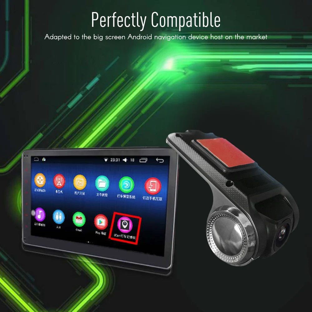 Мини видеорегистратор ADAS Full HD Автомобильный цифровой для Android мультимедийный