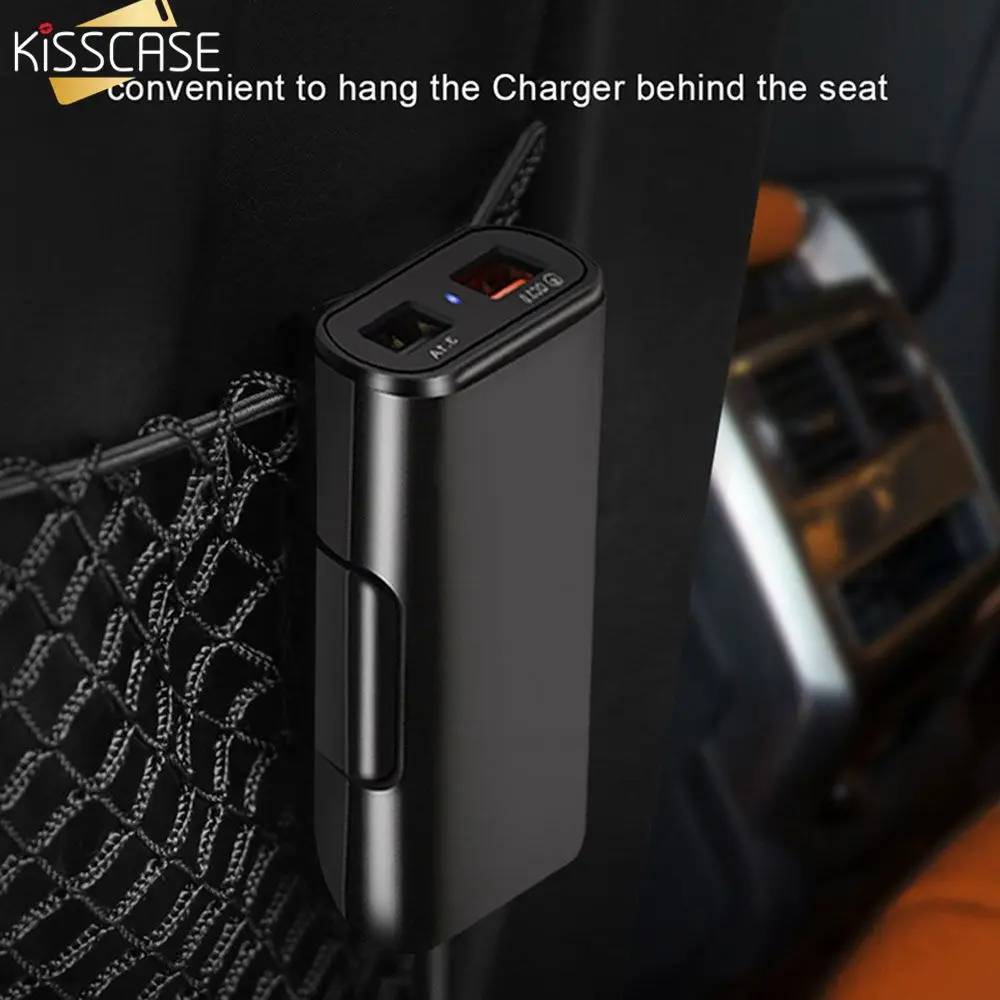 KISSCASE 4 порта USB Автомобильное зарядное устройство для iPhone Samsung мобильного