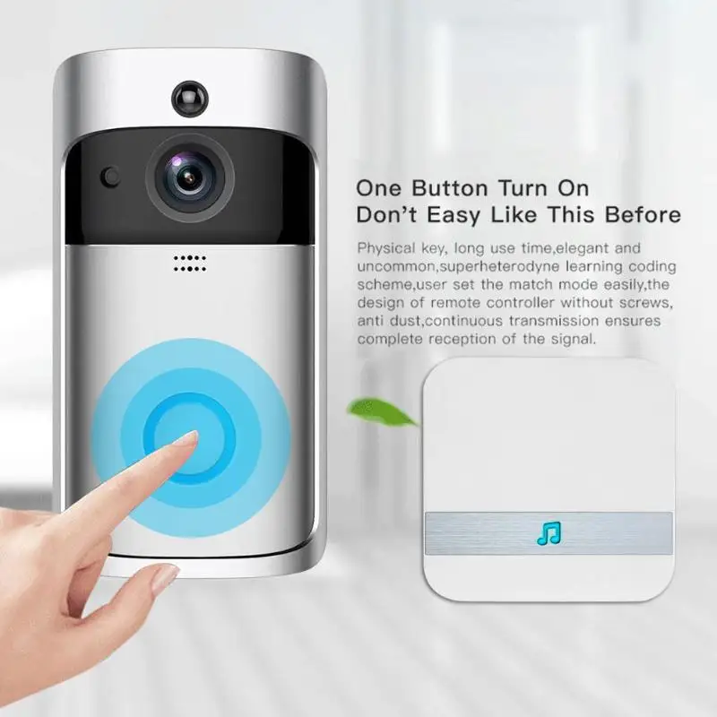 Беспроводной WIFI дверной звонок 2 Way Talk 720P камера Визуальный Звонок Dingdong мобильный