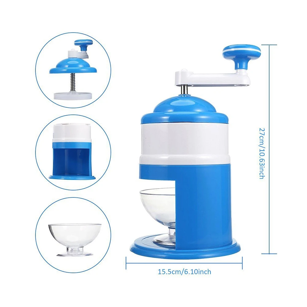 Household Manual Portable Ice Crusher Snow Cones Slushies Stainless Steel Shaved Machine Tools Handhold |