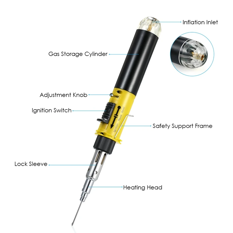 105 K 12 In 1 Gas Soldering Iron Cordless Welding Pen Butane Blow Torch Small Size Light Weight And Portable Repair Tool|Электрические