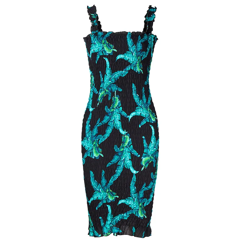 Boho Сексуальная женская летняя обувь сарафан печати пляж платье миди Для женщин