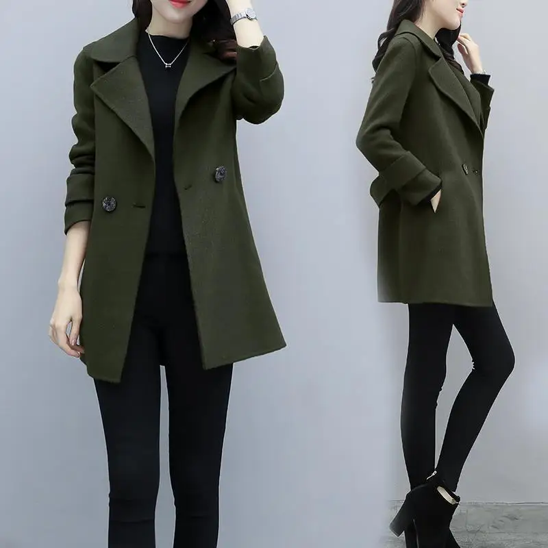 Slim Fit Para Abrigo Mujer Invierno Inverno Feminino Giacca Donna Casaco Autumn Hiver women Rok Largas Long Sleeve Woolen Coat |