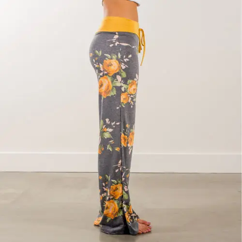Femmes Boho Pantalon повседневные свободные винтажные большие брюки палаццо женские