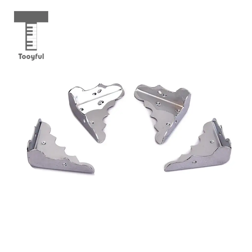 

4pcs Nickel-plated Box/Cabinet Corners for Cigar Box Guitar Replacement 32x32mm