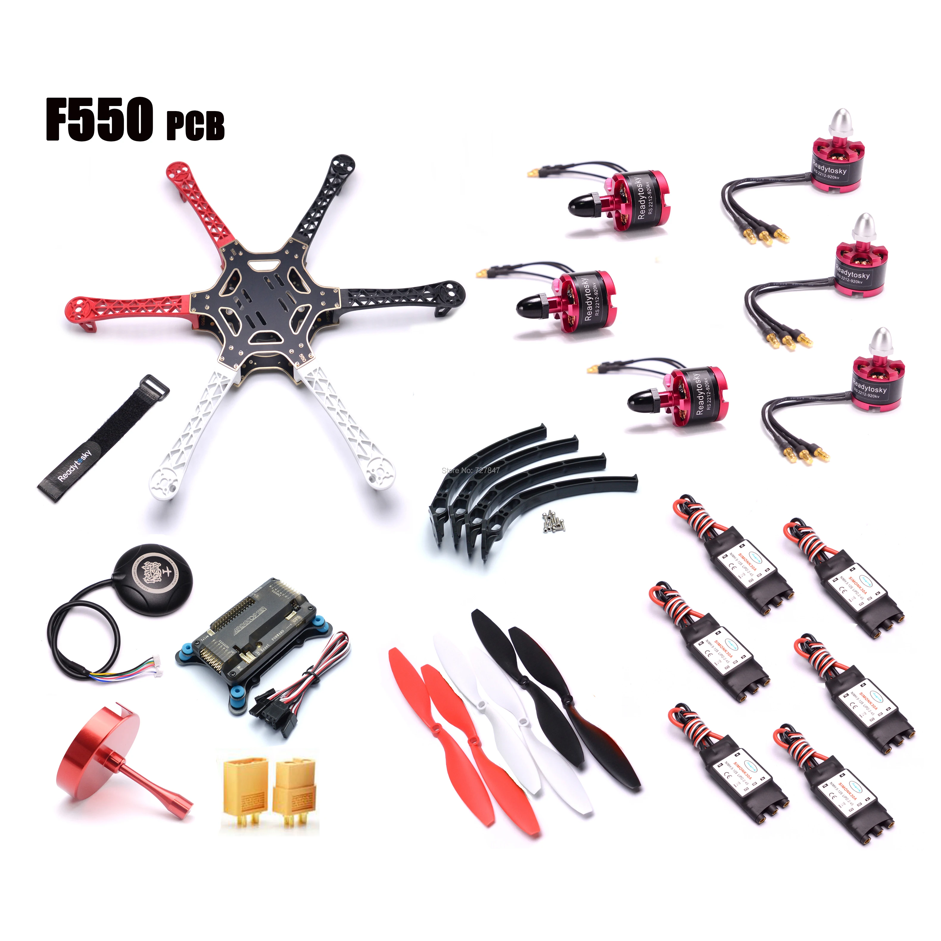F550/S550 комплект для гексакоптера Рама w/APM2.8 Flight control M8N 8N GPS 2212 920KV cw/ccw 30A SimonK ESC Combo|kit
