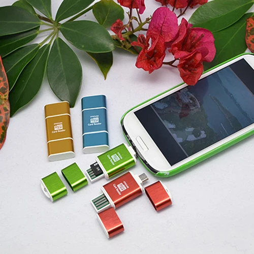 2 в 1 Мини Портативный Micro USB SD SDXC SDHC TF адаптер для чтения карт OTG телефон кардридер