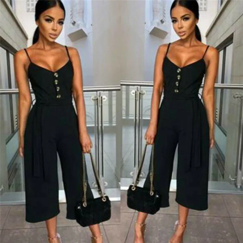 Новый женский комбинезон с v образным вырезом и короткими рукавами на пуговицах