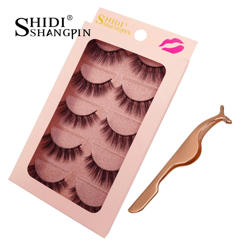 Shidishangpin 1 комплект ресницы серо коричневого цвета Make Up ручной работы из