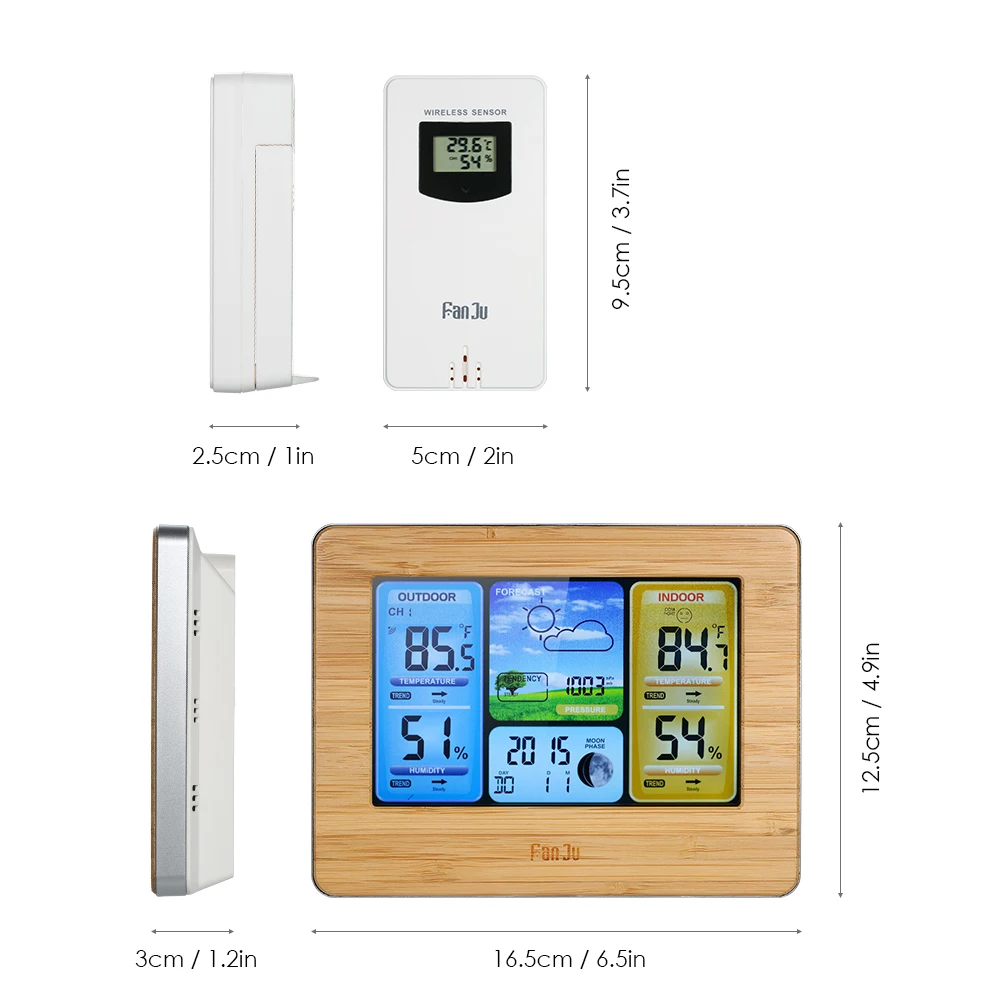 Беспроводной цветной ЖК дисплей с питанием от USB/батареи будильник термометр