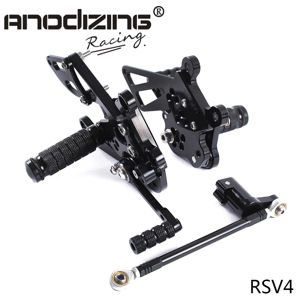

Full CNC Aluminum Motorcycle Adjustable Rearsets Rear Sets Footrest Foot Pegs for Aprilia RSV4 RSV 4 2009 2010 2011 2012 2013