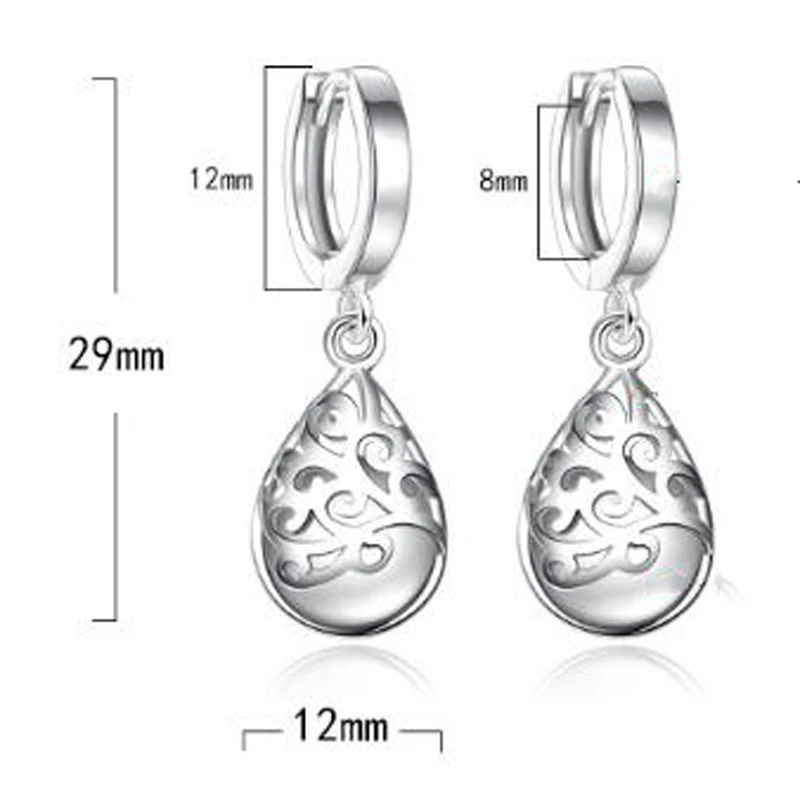 925 sterling Silver Moonlight Opal Tears pattern Drop Earrings Gift pendientes oorbellen boucle d'oreille femmes S