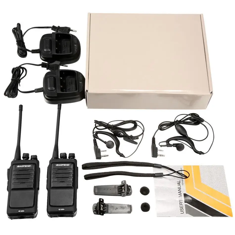 Новый BF 888S 400 470 MHz Walkie Talkie двухсторонний FCC CE RoHS радио наушник да 1500 мАч
