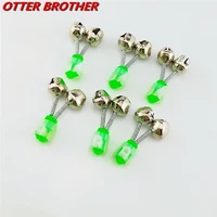 2pcs fishing bell alarms bite fishing rod clamp green tip clip bells ring abs fishing stainless steel carp accessories pesca