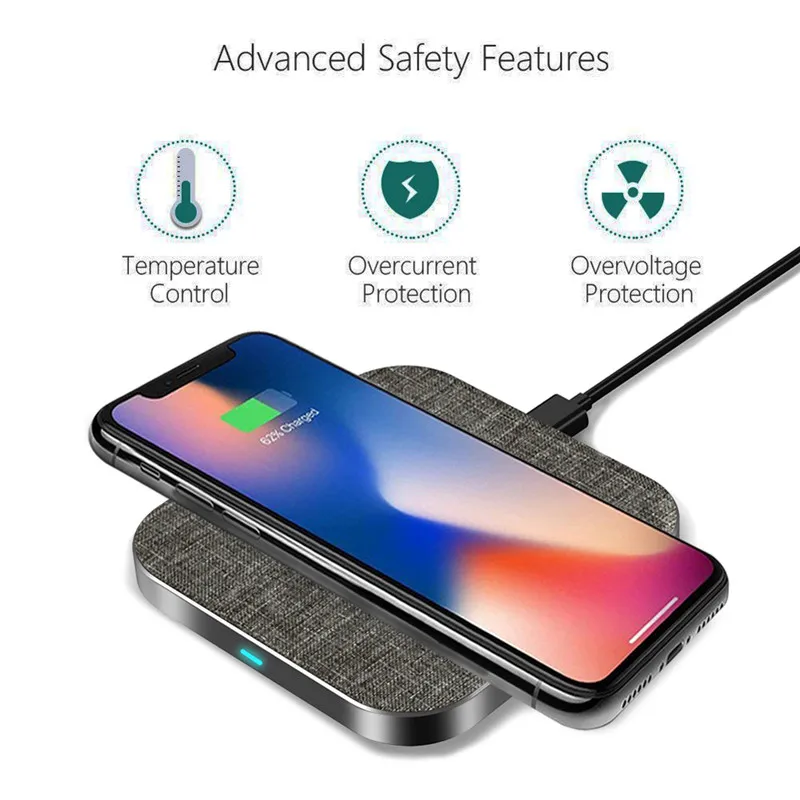 USLION 10 Вт Быстрое беспроводное зарядное устройство для samsung Galaxy Note 8/S9/S8 Xiaomi iPhone XS