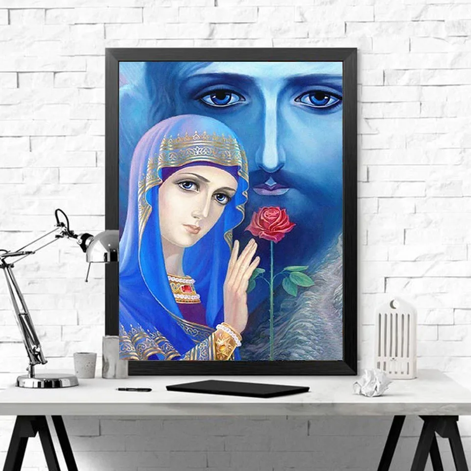 EverShine Diamond Embroidery Full Display Religion Picture Of Rhinestones Painting Madonna Cross Stitch Mosaic | Дом и сад