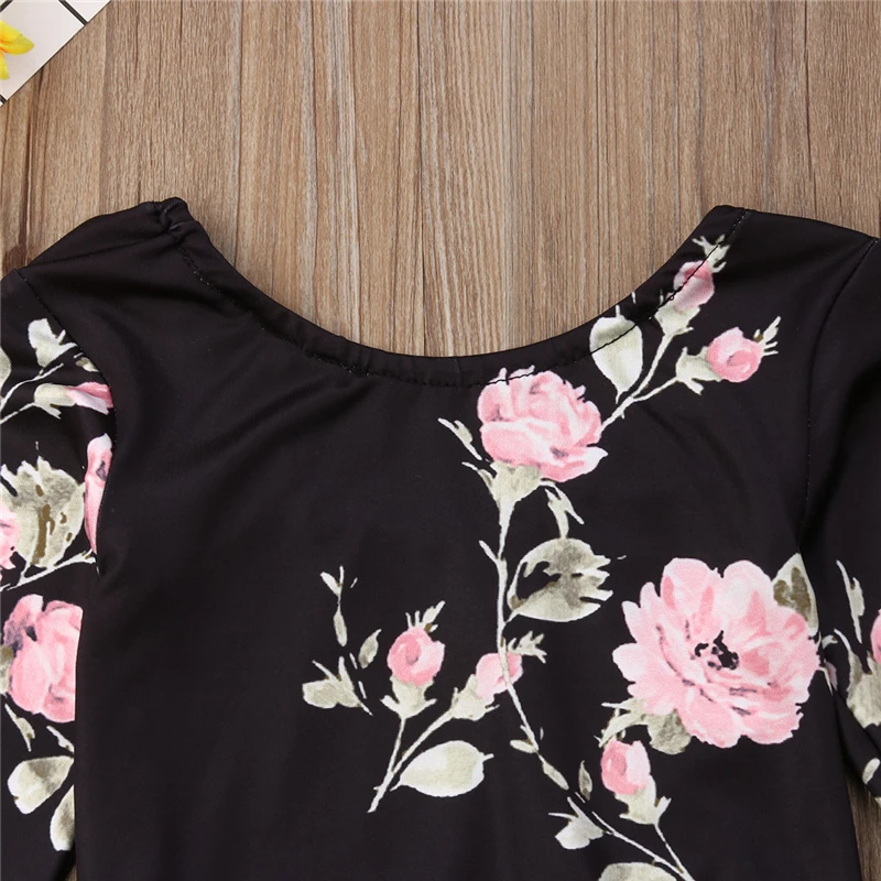 Infant Baby Girls Floral Printed Lovely Cotton Rompers Round Neck Long Sleeve + Warm Legs Cute Outfits Sets | Детская одежда и