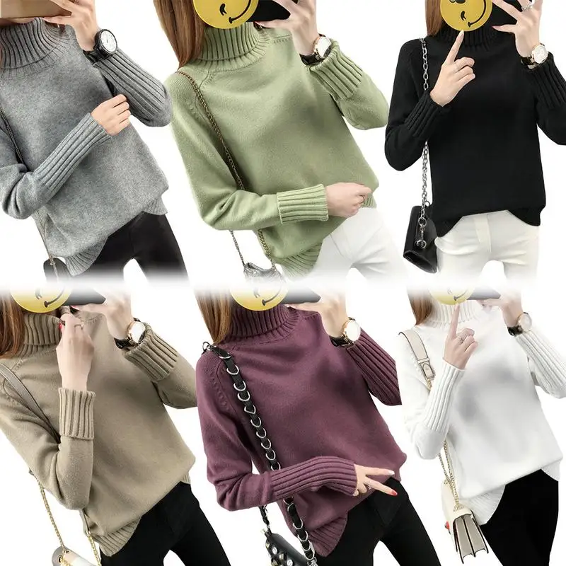 Thick Warm Women Turtleneck 2018 Winter Sweaters And Pullovers Knit Long Sleeve Cashmere Sweater Female Jumper Tops | Женская одежда