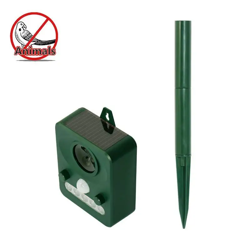 

Solar ultrasonic animal repeller Birds Dogs Cats Repeller Repellent PIR signal LED flashing frighten animals Garden Yard