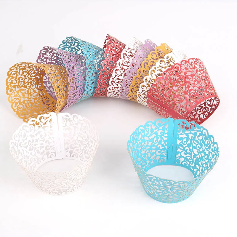 50 шт. лазерная резка обертки для кексов Декор Свадьба День Рождения Вечеринка