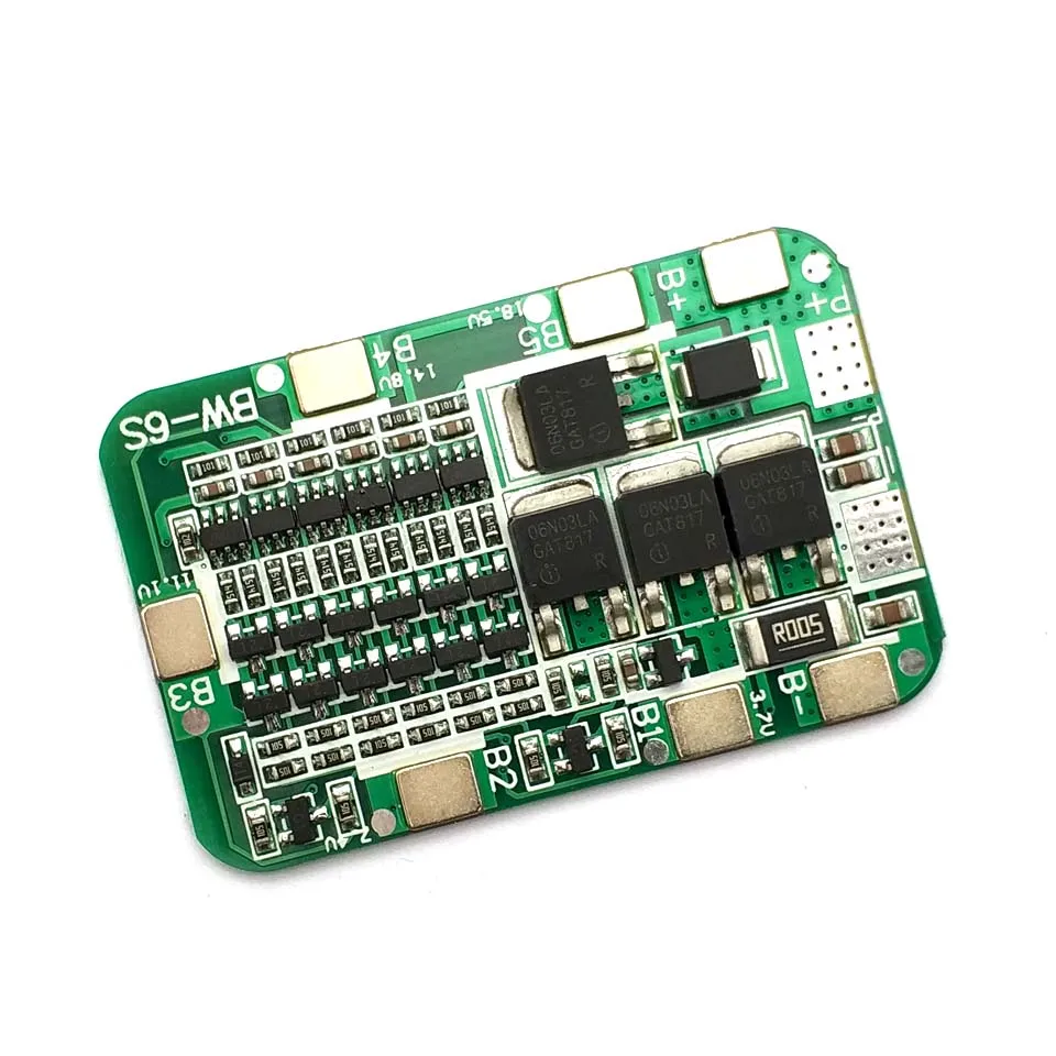 Литиевая Защитная плата 6S 15A 24V для 6 упаковок 18650 PCB BMS модуль ячейки литий ионной