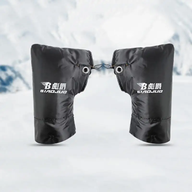 

A Pair Of Windproof And Warm Cotton Velvet All-finger Gloves For Motorcycle Handlebar And Electric Bicycle Handlebar In Winter