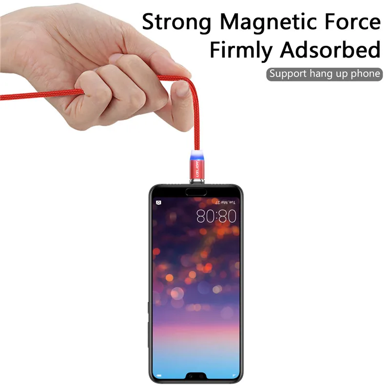 USLION 1 м светодиодный магнитный USB кабель зарядные устройства для iPhone Xs Max 8 7 6 и usb type