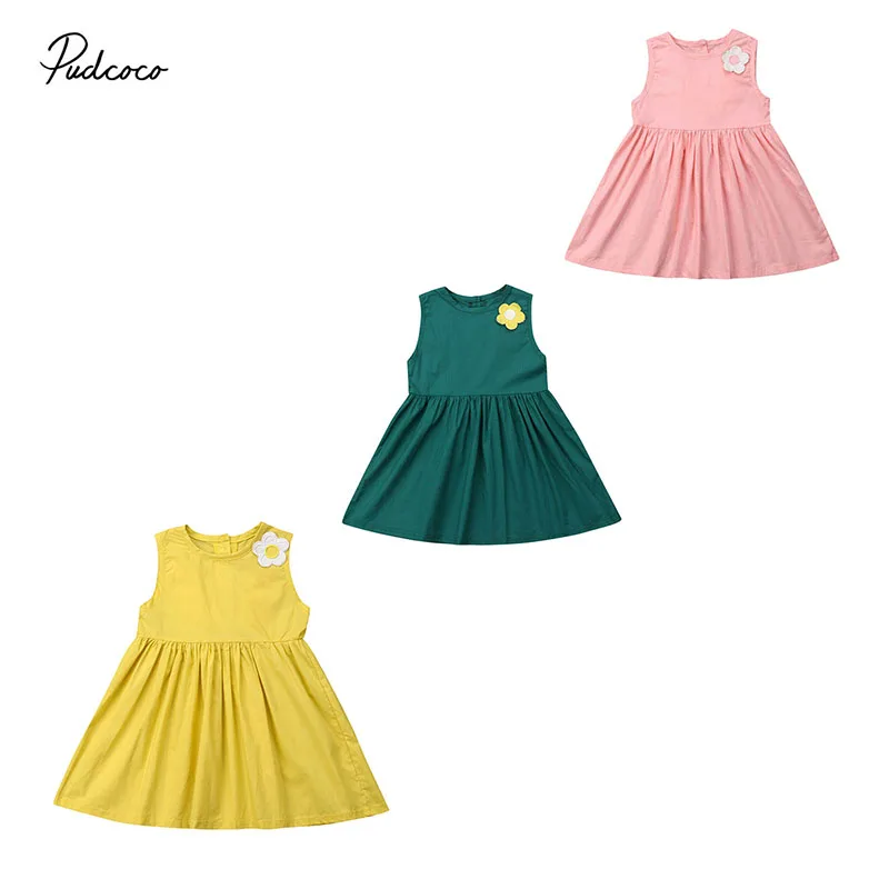 2019 Brand Toddler Cute Baby Girls Dress Summer Princess Patchwork Wings Sleeveless 3D Flower New Fashion Costume 2-7T | Детская одежда