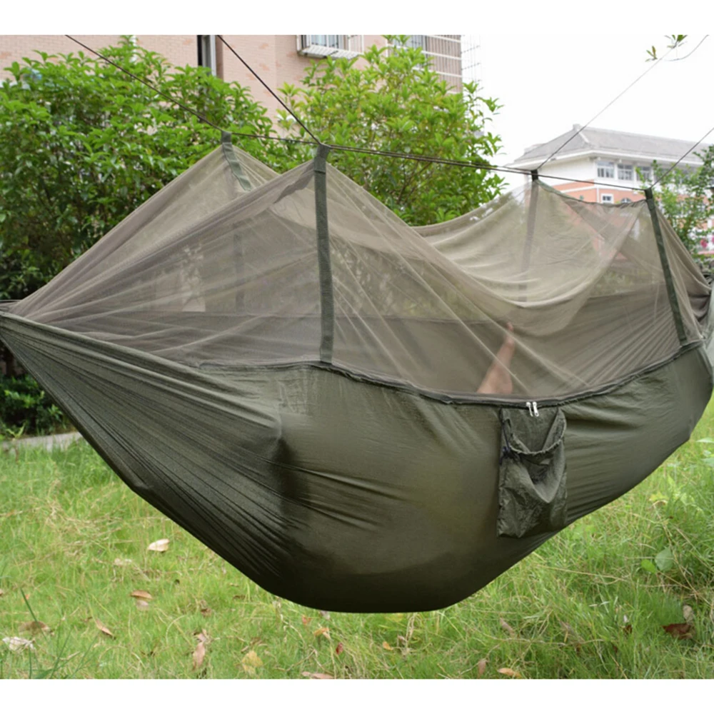 Двойной открытый москитная сетка парашют гамак кемпинг висит Спящая кровать
