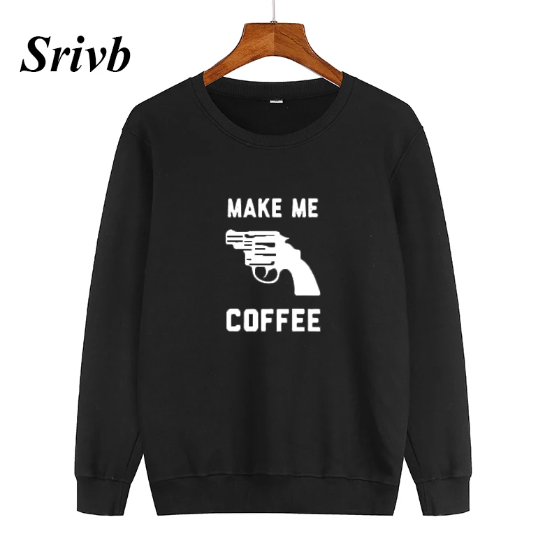 Женские пуловеры Srivb Make Me Coffee Свитера tumblr осенне-зимние хипстерские толстовки с