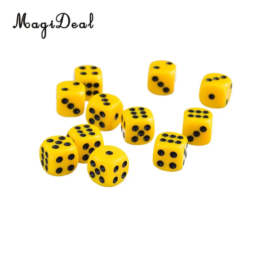MagiDeal 50x12 мм Непрозрачные Акриловые шестигранные кости D6 для друзей семьи