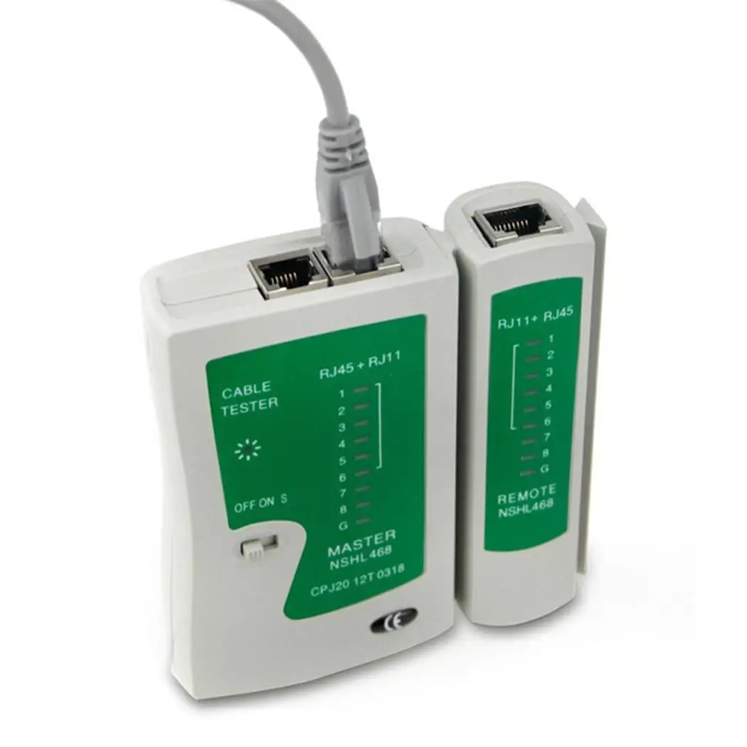 Многофункциональный сетевой инструмента тестирования RJ45/RJ11 кабель Белый