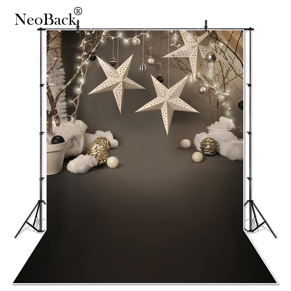 Тонкие виниловые фоны для фотосъемки темных тонов Рождественская звезда