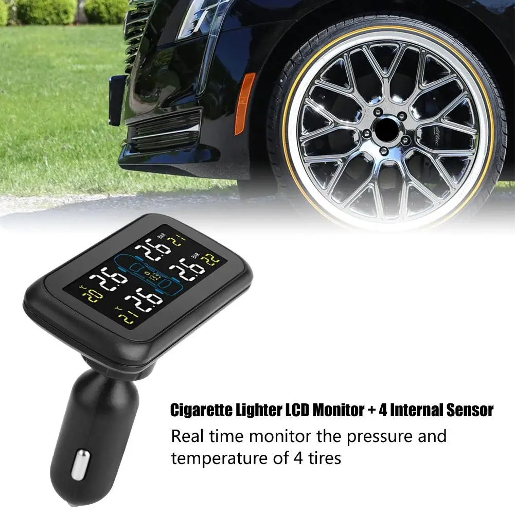 Автомобильный TPMS система контроля давления в шинах LCD прикуриватель USB зарядное