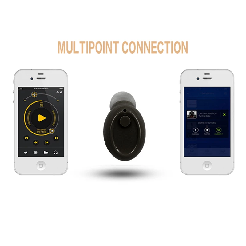 Беспроводные Bluetooth наушники GS мини невидимые спортивные для телефона|Наушники и
