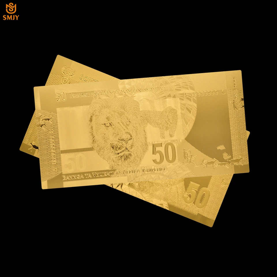 Лучшая цена для африканских золотых банкнот 2014 ЮАР 50 Rand реплика в 24K 99.9% золотые